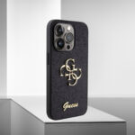 guess 4g logolu siyah simli kilif iphone 15 pro max